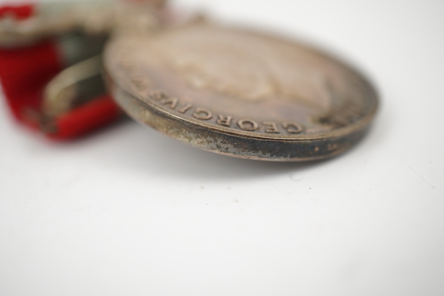 A cased George VI Rocket Apparatus Volunteer Medal Long Service Medal awarded to Harry Charles Palmer. Condition - poor to fair, hinge on the case is broken.